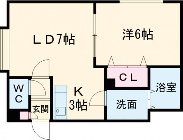 KAISER(1LDK/1階)の間取り写真