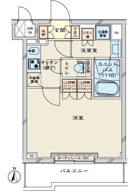 ルーブル川崎鷺沼(1K/2階)の間取り写真