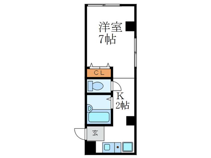 サーティフル新二条(1K/3階)の間取り写真
