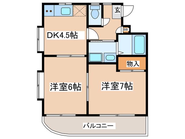 アイマンション(2DK/2階)の間取り写真