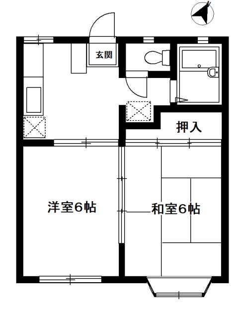 メゾンプリムラ(2DK/1階)の間取り写真