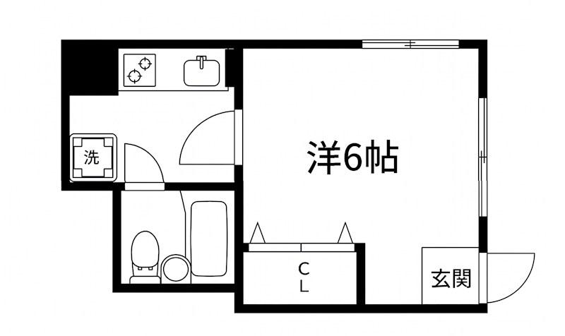 コーポミナミ(1K/1階)の間取り写真