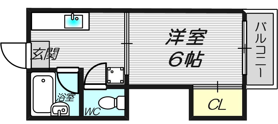 ナオミハイツ2(1K/2階)の間取り写真