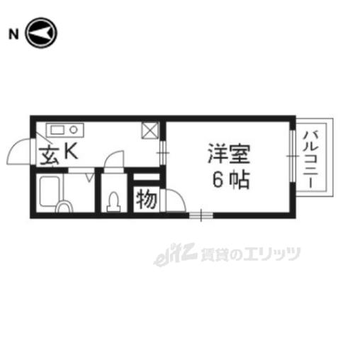 フレグランス竹田(1K/1階)の間取り写真