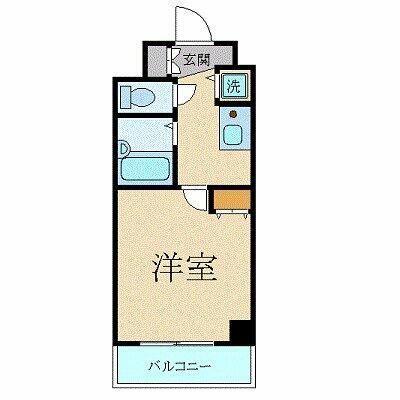 スカイコート三田慶大前(1K/3階)の間取り写真