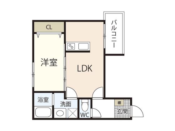 アドバンス矢野西 A棟(1LDK/3階)の間取り写真