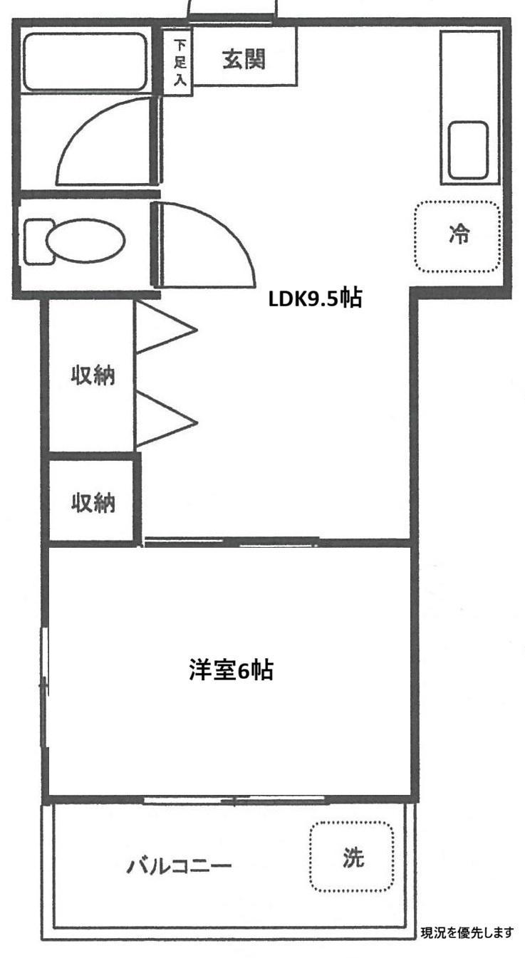 パークデュオ亀有(1LDK/3階)の間取り写真