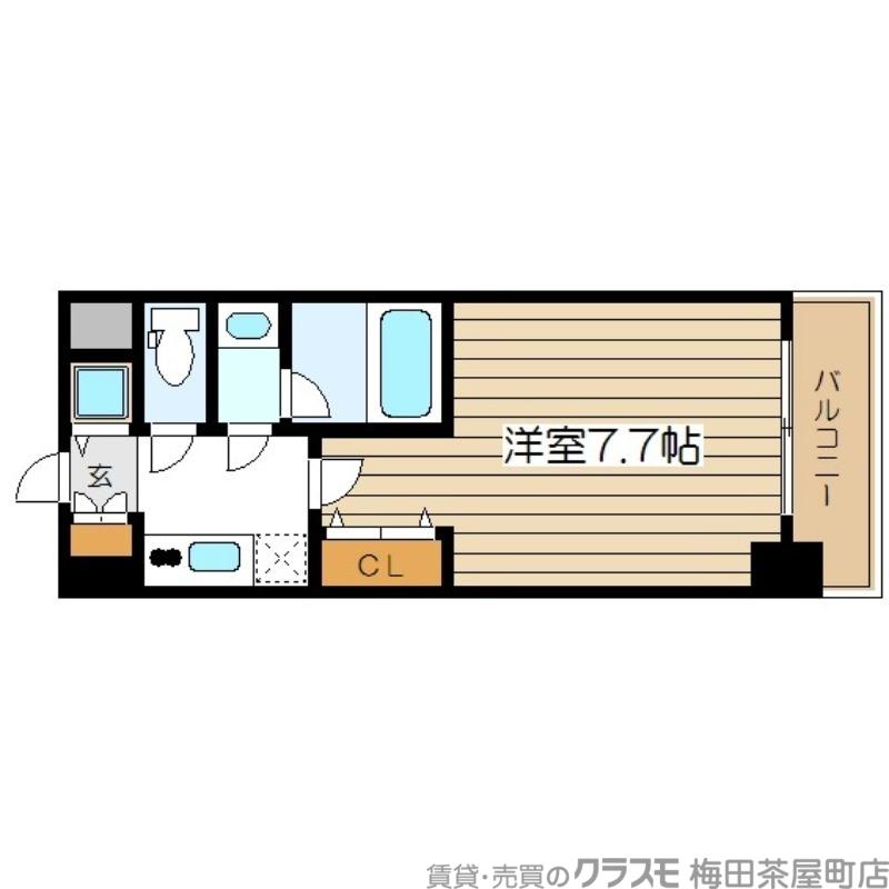 S-RESIDENCE福島LUXE(1K/14階)の間取り写真