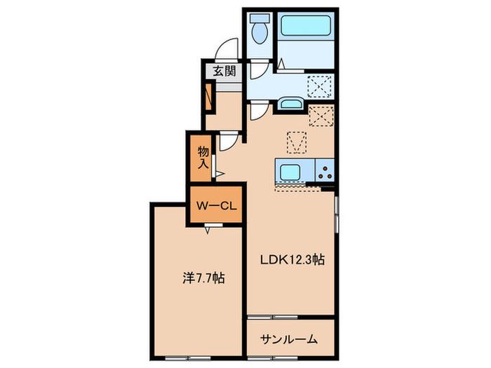 パークサイド(1LDK/1階)の間取り写真