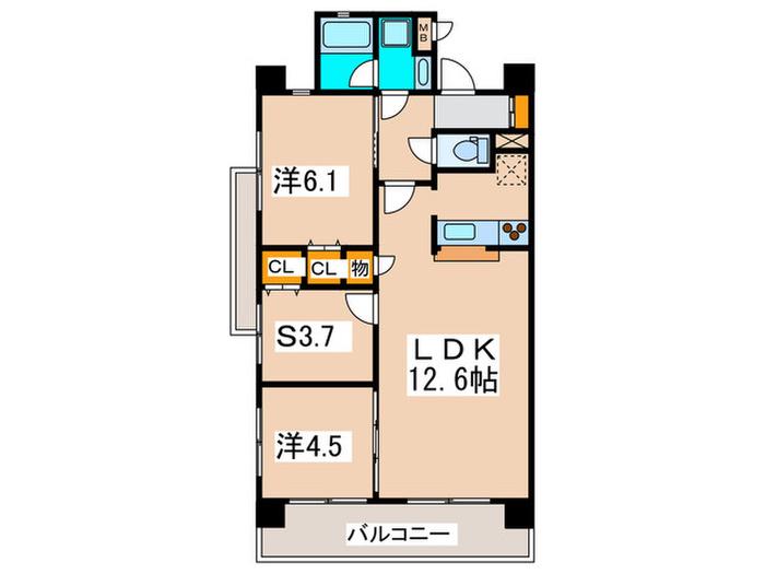ブランネージュ多摩川(2SLDK/6階)の間取り写真