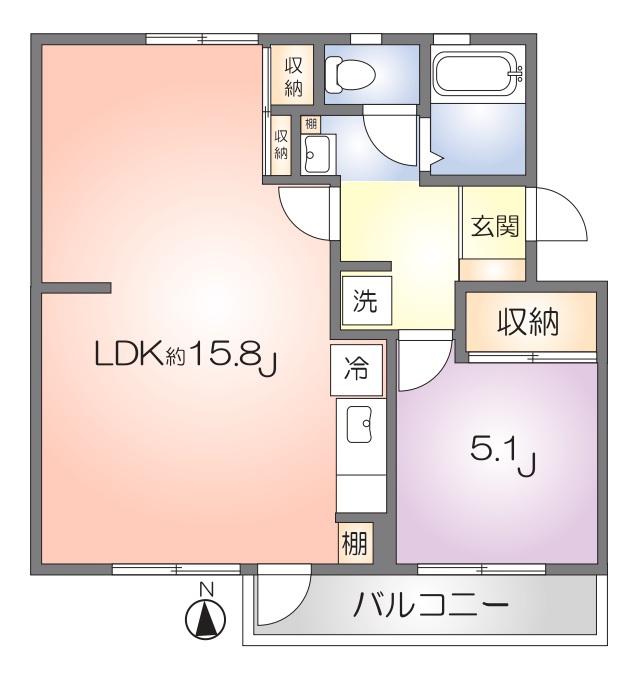 西三田団地7街区2号棟(1LDK/2階)の間取り写真