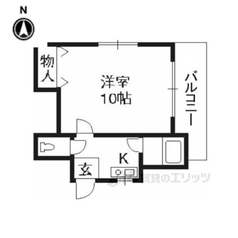 昭和屋ビル(1K/4階)の間取り写真