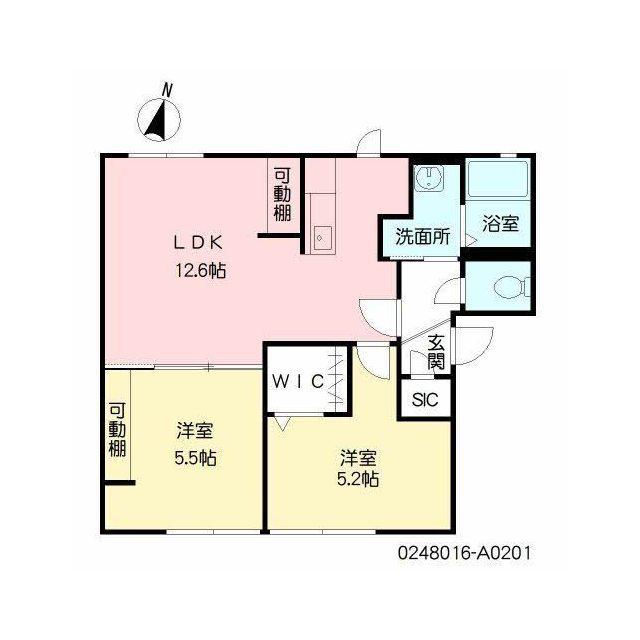 パルク・ヴァン  A棟(2LDK/2階)の間取り写真
