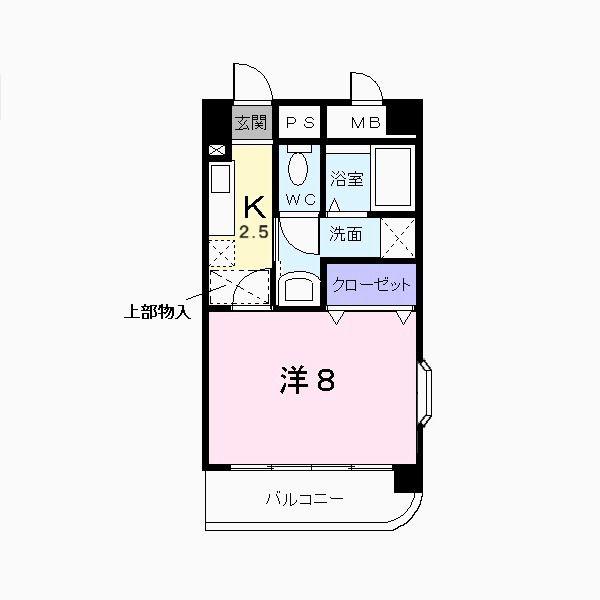 ドリームシャトー深川(1K/2階)の間取り写真