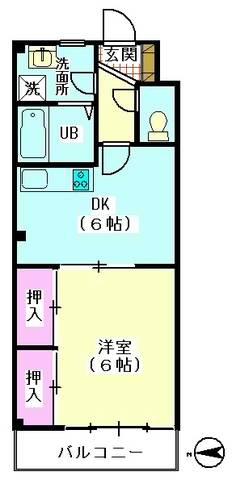 ブラウンコート(1DK/3階)の間取り写真