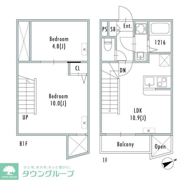 GRAN PASEO下北沢III(2LDK/B1階)の間取り写真
