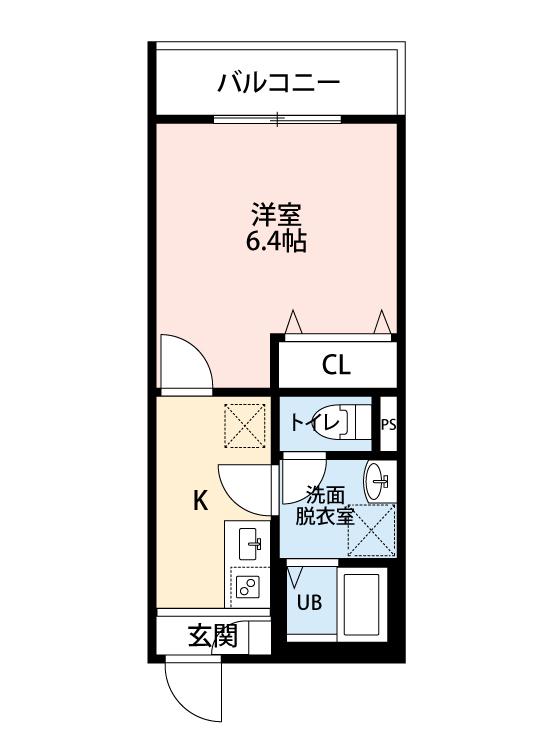 CRECIA検見川町(1K/1階)の間取り写真