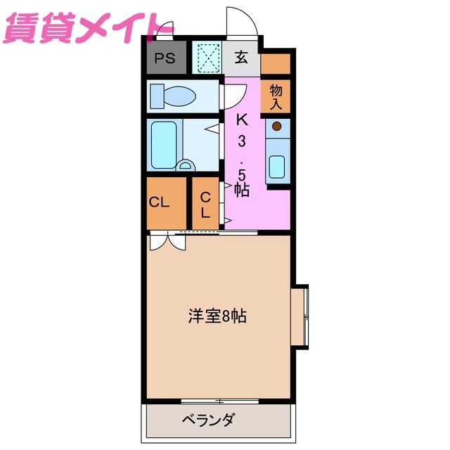 フジテック21 NO3(1K/2階)の間取り写真