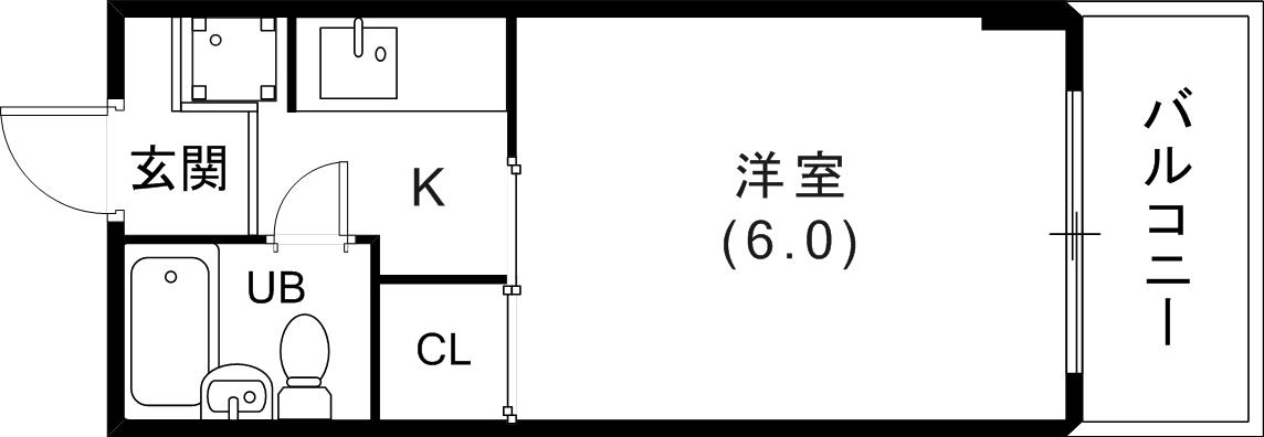 山手ダイヤハイツ(1K/4階)の間取り写真