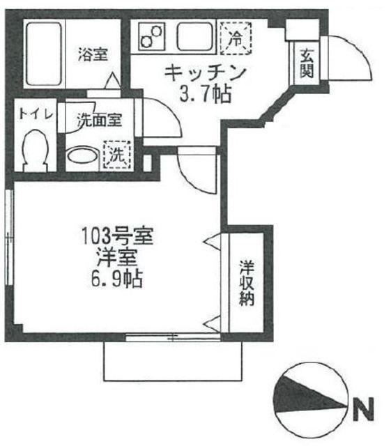 マ メゾン(1K/1階)の間取り写真