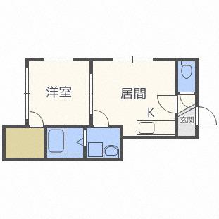 ジュピターII(1DK/3階)の間取り写真