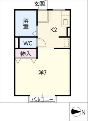 レトア若宮(1K/2階)の間取り写真