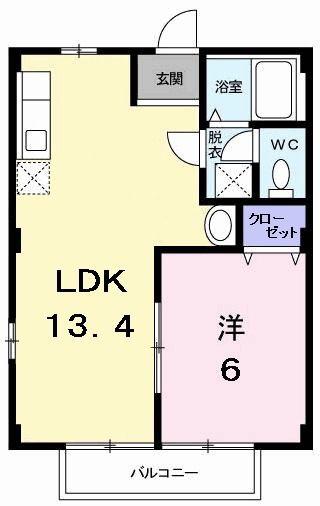 めぞん桂(1LDK/2階)の間取り写真