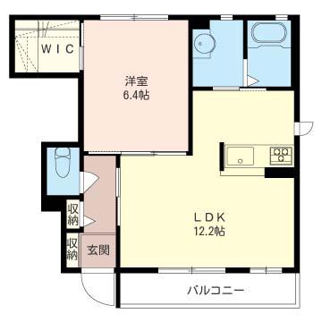 ヴェルベ-ナII(1LDK/1階)の間取り写真