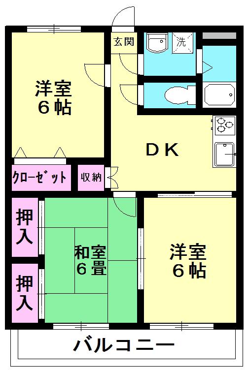 セピアコート(3DK/2階)の間取り写真