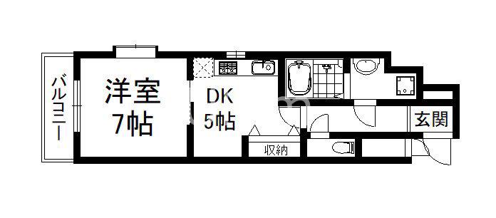 メゾンノーブル(1DK/2階)の間取り写真