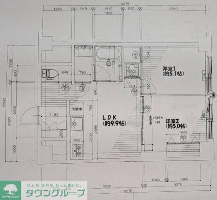 学芸大ハイツ(2LDK/9階)の間取り写真