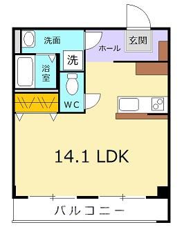 GKビル(ワンルーム/4階)の間取り写真