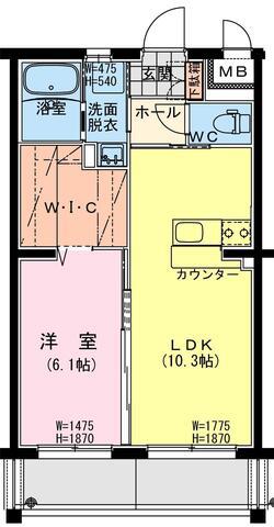 デイドリーム(1LDK/1階)の間取り写真