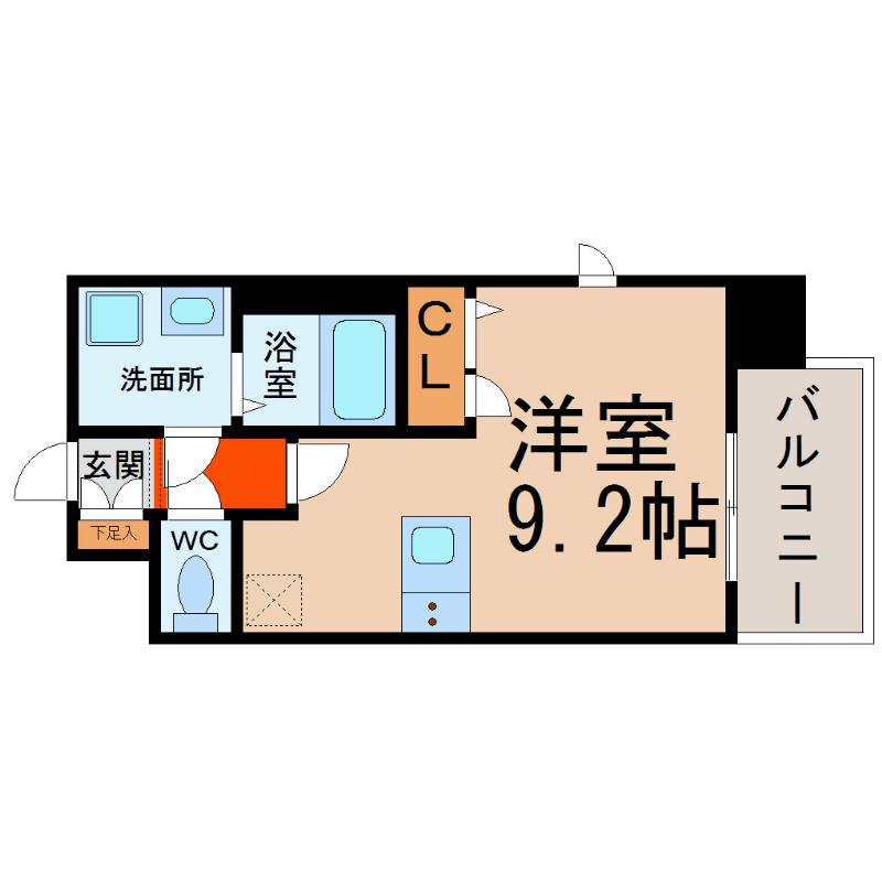 プレサンス名古屋STATIONアライブ(ワンルーム/13階)の間取り写真