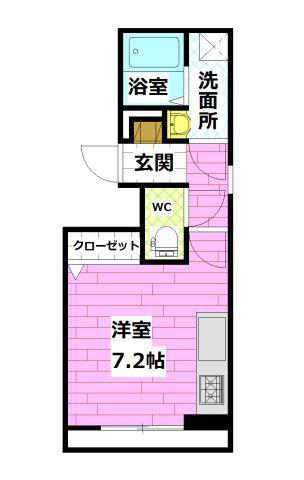 グレースコート矢賀II(ワンルーム/2階)の間取り写真