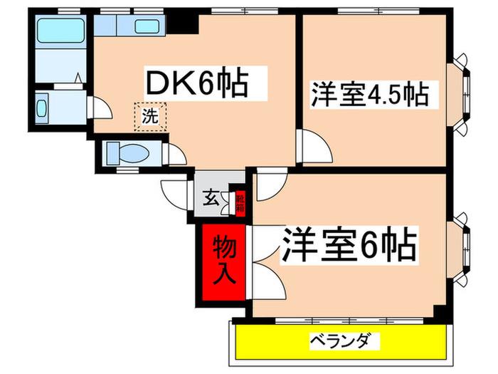 MTハイツ(2DK/2階)の間取り写真