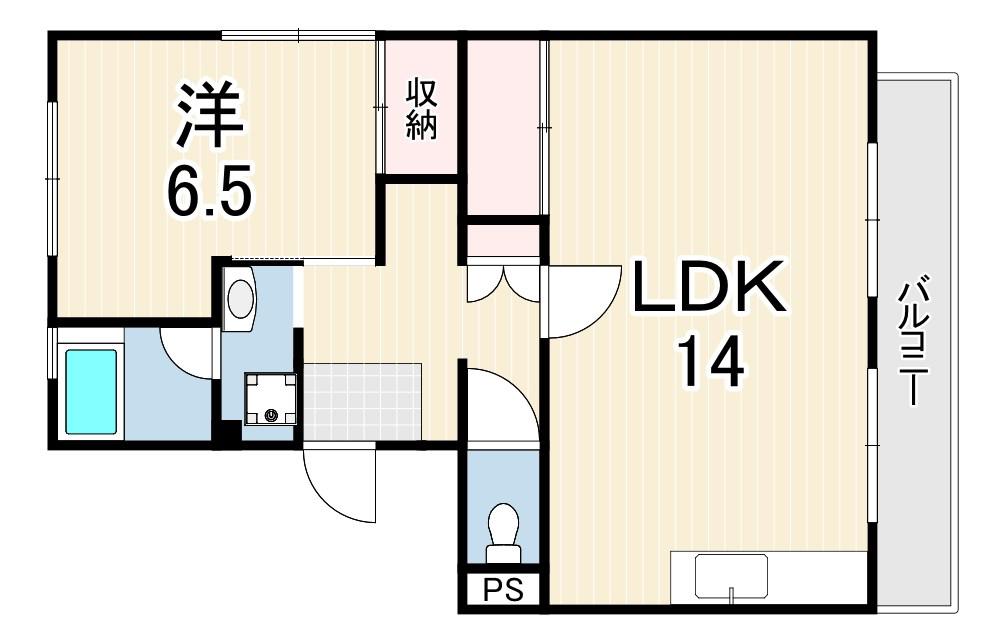 第2ハイツ宮本(1LDK/4階)の間取り写真