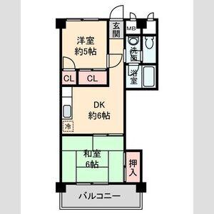 西陣レジデンス(2DK/2階)の間取り写真