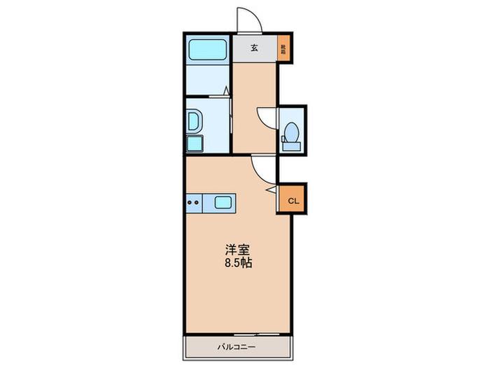 PREVOYANCE二日市(ワンルーム/1階)の間取り写真