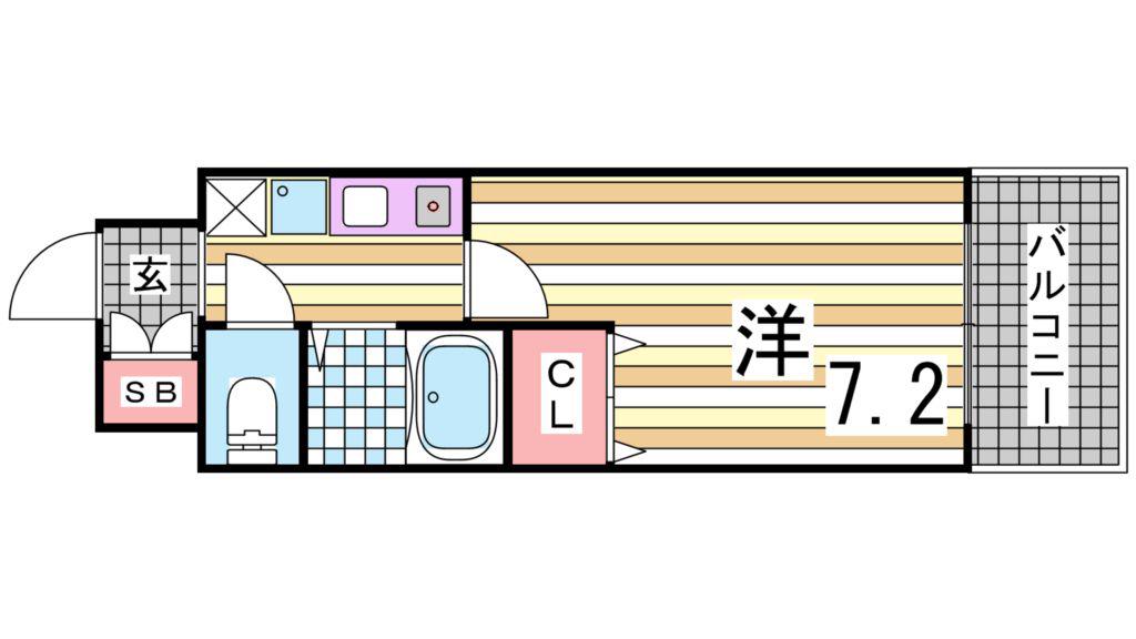 エスリード三宮(1K/5階)の間取り写真