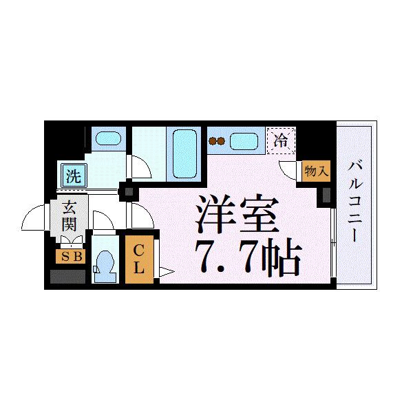 クレヴィスタ押上(ワンルーム/6階)の間取り写真