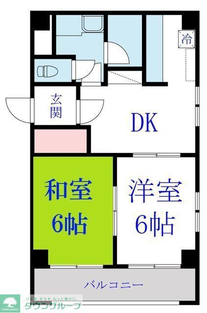 グレース汐見丘(2DK/2階)の間取り写真