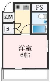 シャルマンフジ津久野弐番館(1K/1階)の間取り写真