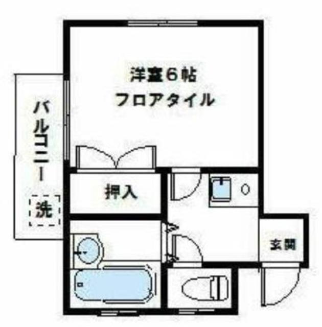 ヒルズ長尾(1K/2階)の間取り写真