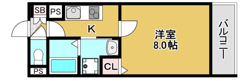 京橋フォーシーズンズ(1K/4階)の間取り写真