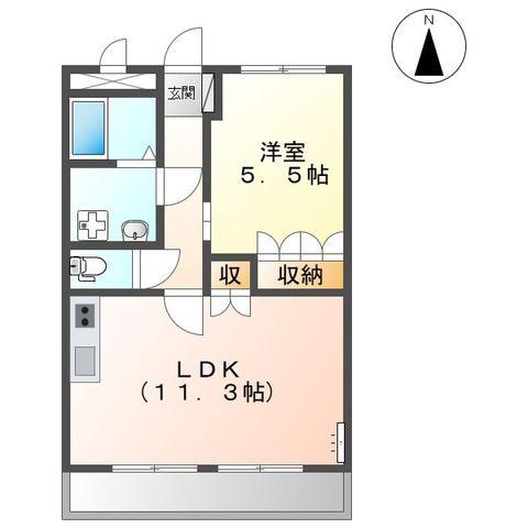 ルナ・エスペランサI(1LDK/2階)の間取り写真
