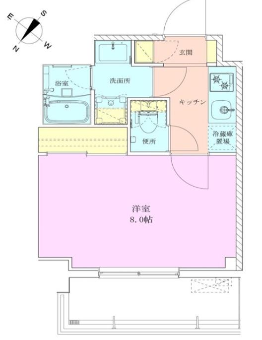 巣鴨レジデンス壱番館(1K/4階)の間取り写真