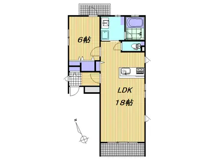メゾン周令(1LDK/1階)の間取り写真
