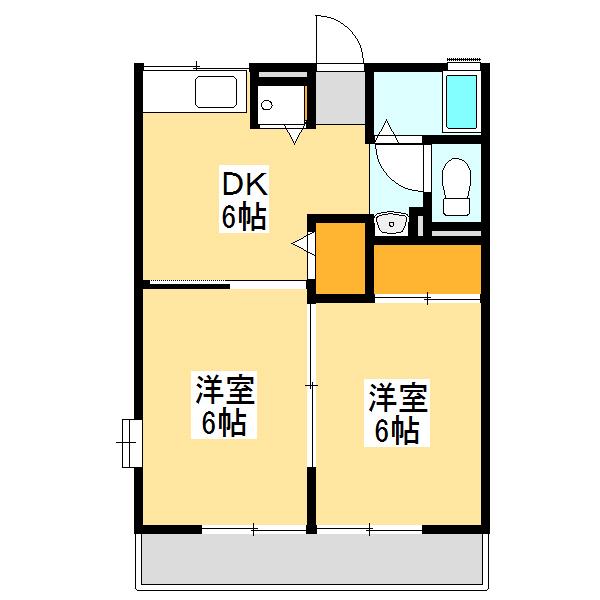 メゾンさくらそう(2DK/2階)の間取り写真