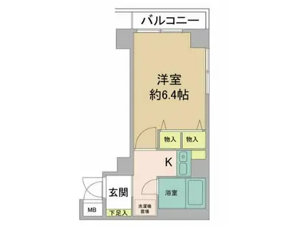 ダイアパレス神戸水木通(1K/4階)の間取り写真
